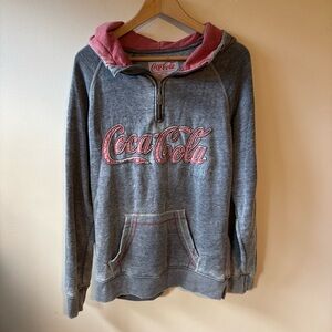 Coca-Cola Gray Quarter Zip Hoodie